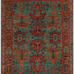 TEIMURI HANDMADE WOOL AREA RUG    5’ X 7'