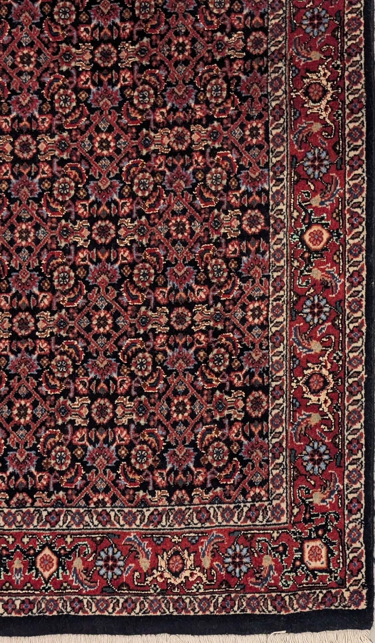 High-End Persian Bijar Kork-Wool & Silk Runner Rug  2’7” X 6’8”
