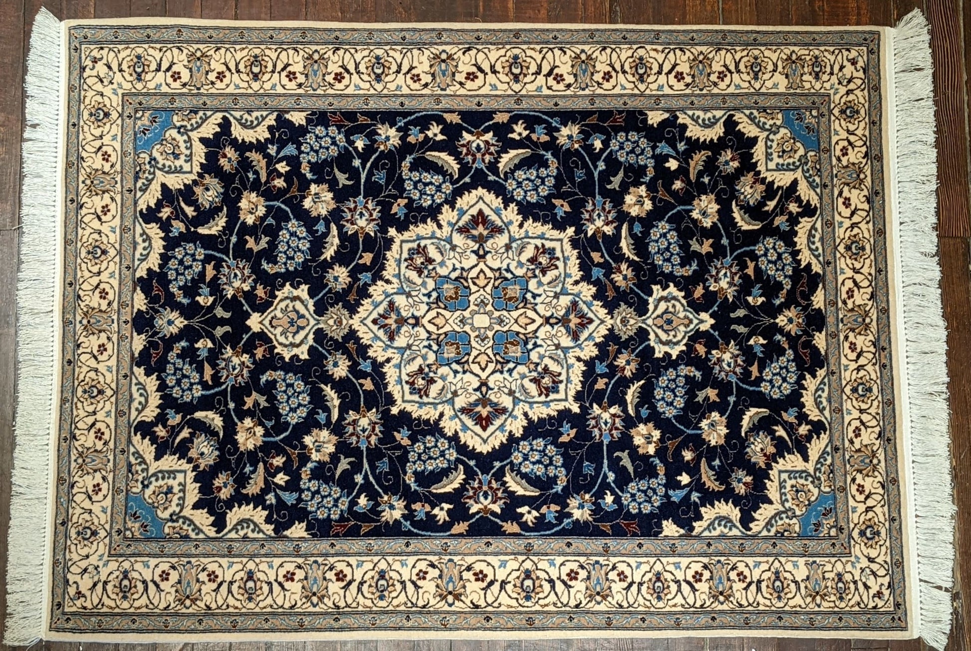 3 x 4 Persian Nain Rug Wool & Silk