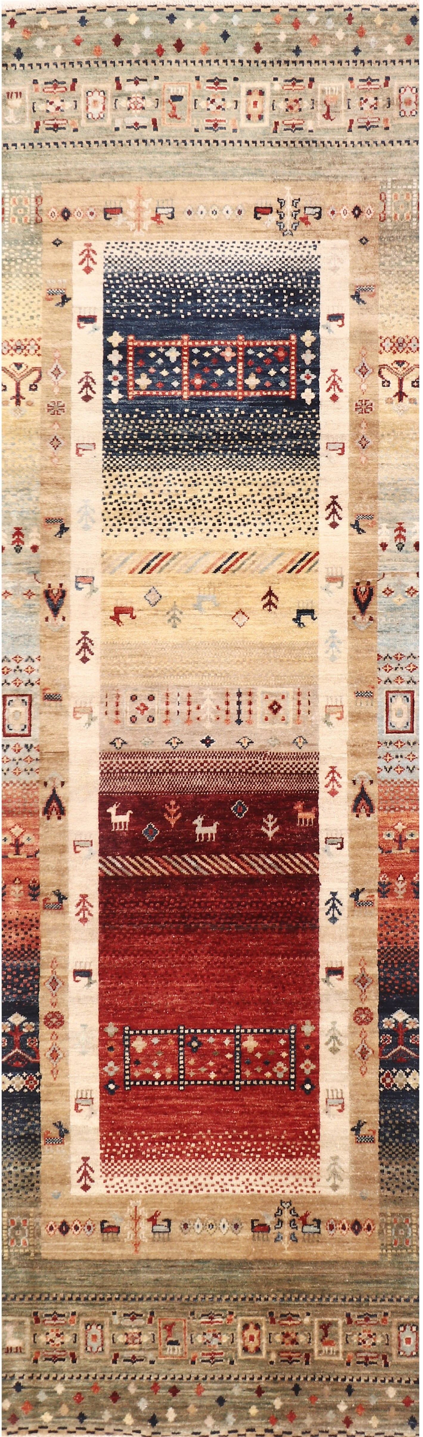 GABBEH KASHKULI MULTICOLOR RUNNER HANDMADE RUG