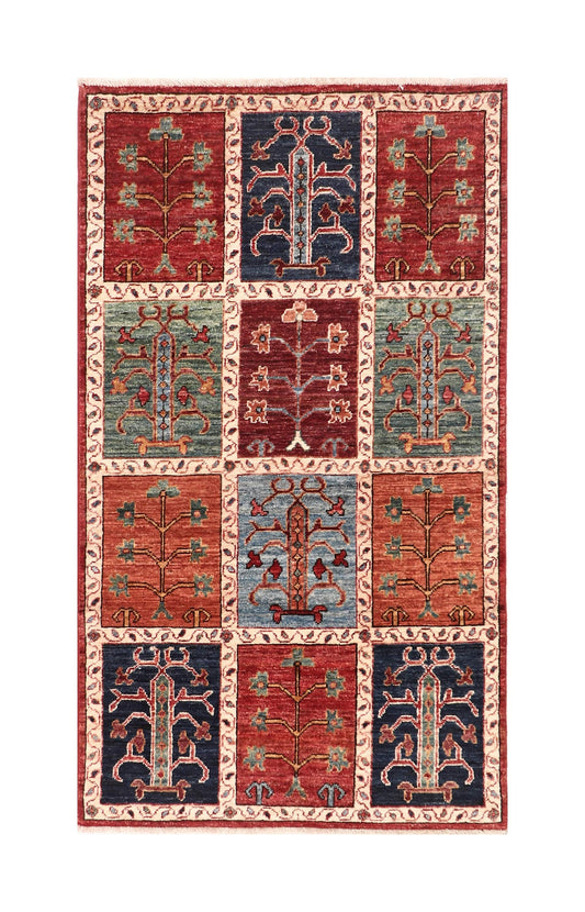 BAKHTIARI GARDEN DESIGN HANDMADE WOOL RUG