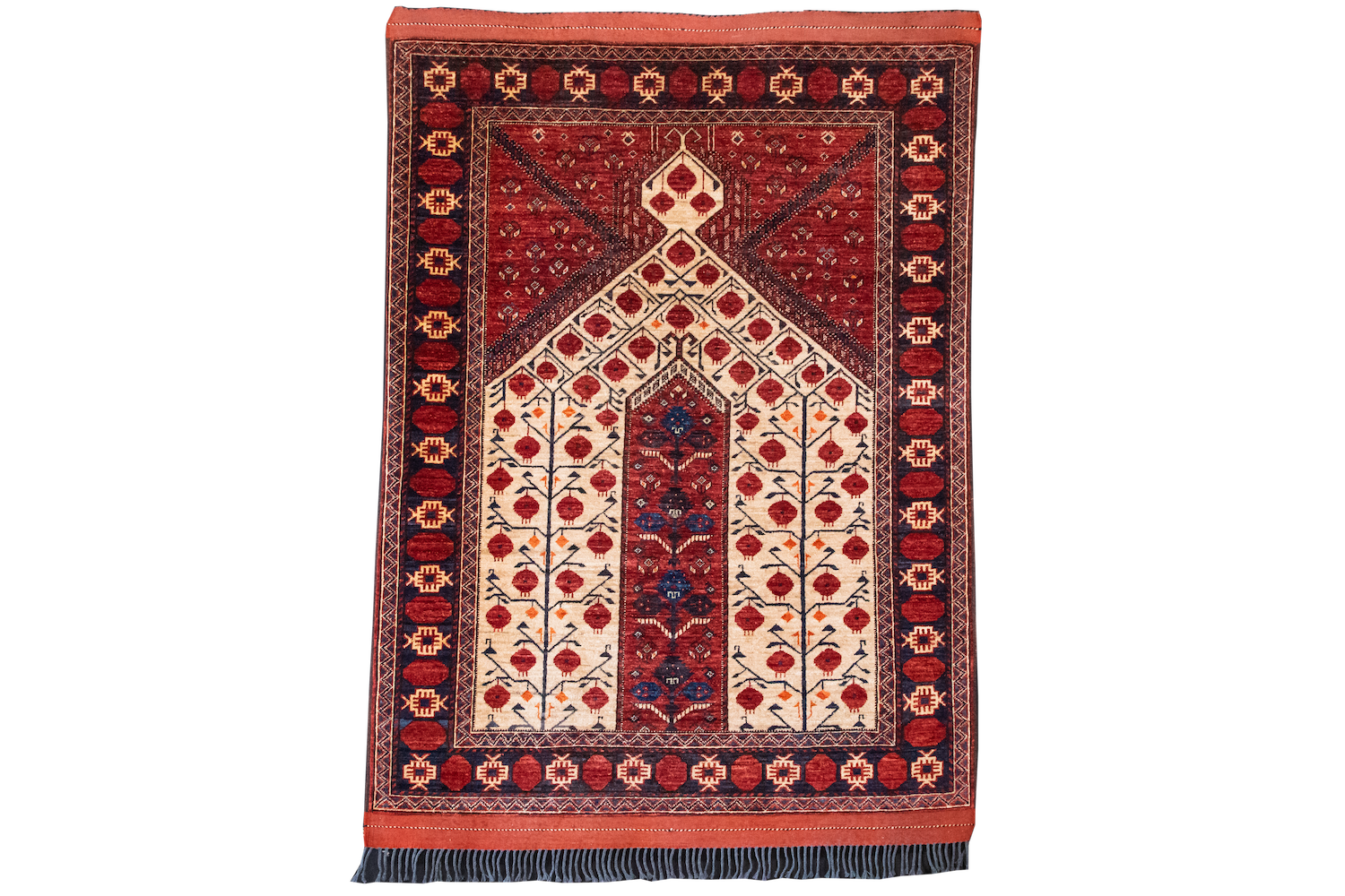 Hanging of Handmade Ersari Natural Dye Rug